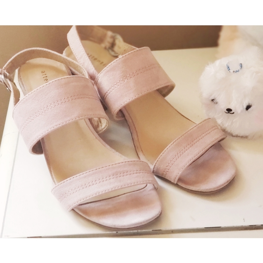 🌸🎀 Pastel Pink Heeled Sandals